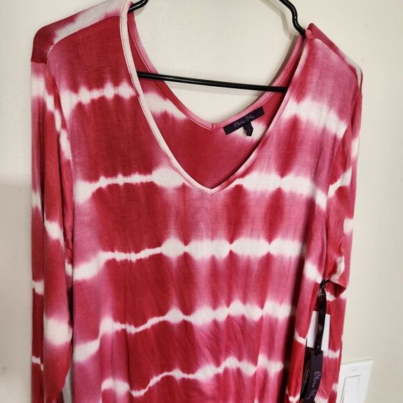 Olivia Sky Longsleeve Top For Women size 1X Tie-dye Pink Feels Soft - Picture 2 of 11